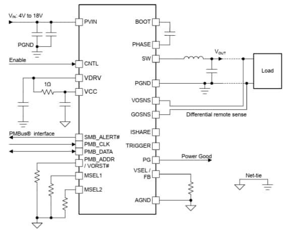 原理图 - Texas Instruments TPS546E25W同步降压式转换器